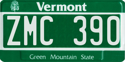 VT license plate ZMC390