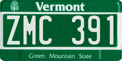 VT license plate ZMC391