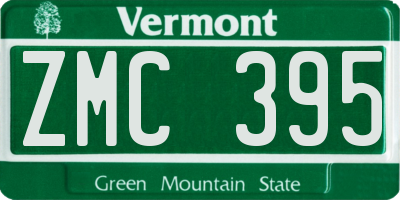 VT license plate ZMC395