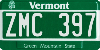 VT license plate ZMC397