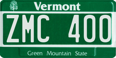 VT license plate ZMC400