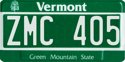 VT license plate ZMC405