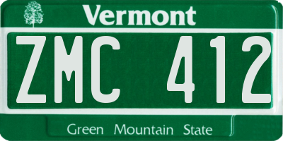 VT license plate ZMC412