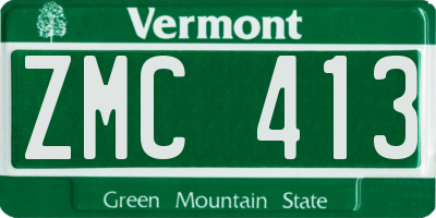 VT license plate ZMC413