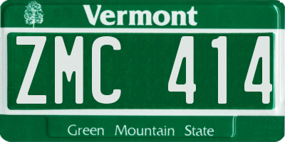 VT license plate ZMC414