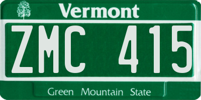 VT license plate ZMC415