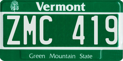VT license plate ZMC419