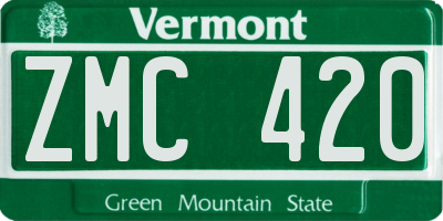 VT license plate ZMC420