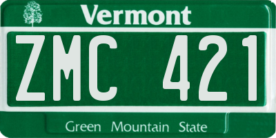 VT license plate ZMC421
