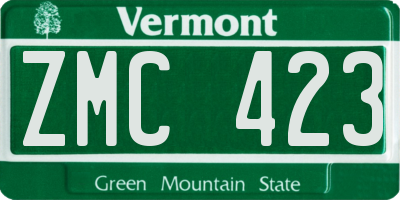 VT license plate ZMC423