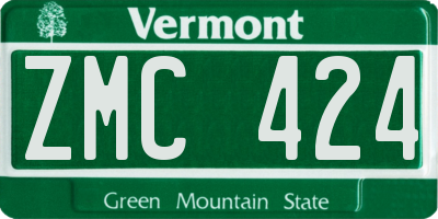 VT license plate ZMC424
