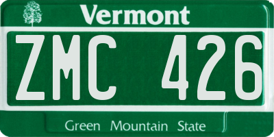 VT license plate ZMC426