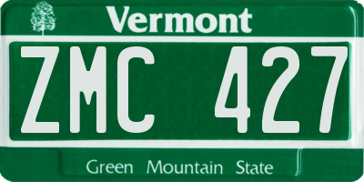 VT license plate ZMC427