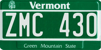 VT license plate ZMC430