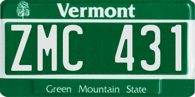VT license plate ZMC431