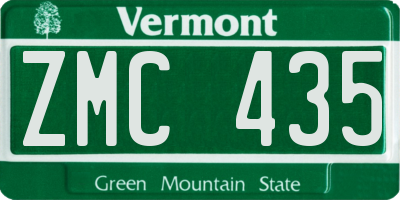 VT license plate ZMC435