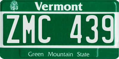 VT license plate ZMC439