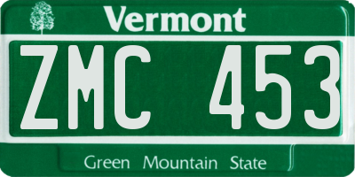 VT license plate ZMC453