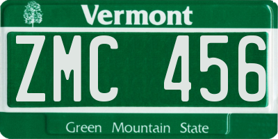 VT license plate ZMC456