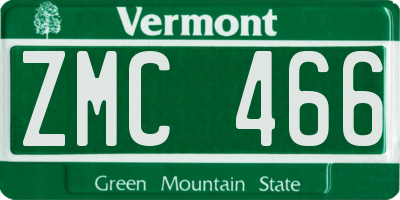 VT license plate ZMC466