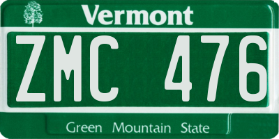 VT license plate ZMC476