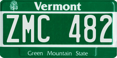 VT license plate ZMC482