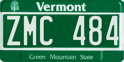 VT license plate ZMC484