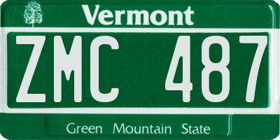 VT license plate ZMC487