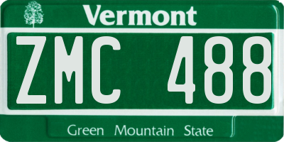 VT license plate ZMC488