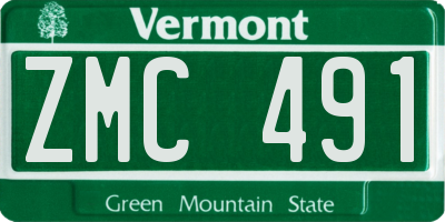 VT license plate ZMC491