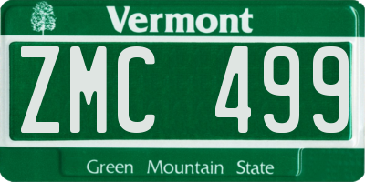 VT license plate ZMC499