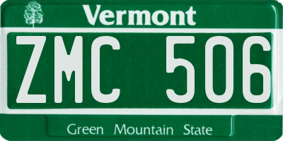 VT license plate ZMC506