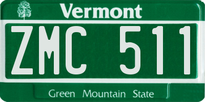 VT license plate ZMC511