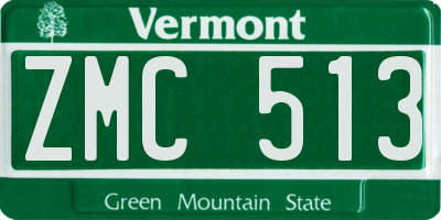 VT license plate ZMC513