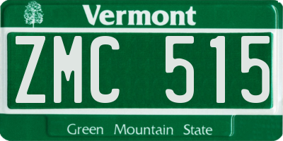 VT license plate ZMC515
