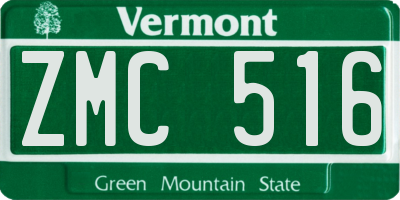 VT license plate ZMC516