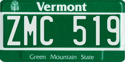 VT license plate ZMC519