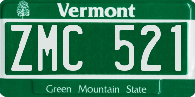 VT license plate ZMC521