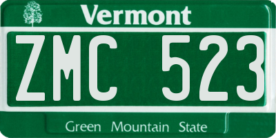 VT license plate ZMC523