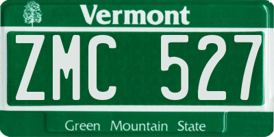 VT license plate ZMC527