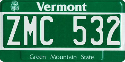 VT license plate ZMC532