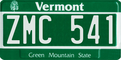 VT license plate ZMC541