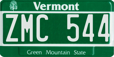 VT license plate ZMC544