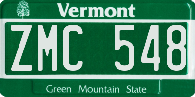 VT license plate ZMC548