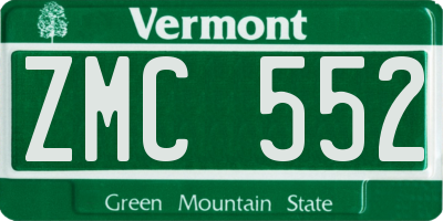 VT license plate ZMC552