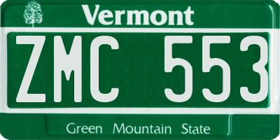 VT license plate ZMC553