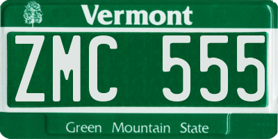 VT license plate ZMC555