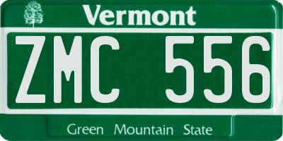 VT license plate ZMC556