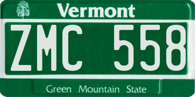 VT license plate ZMC558