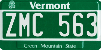 VT license plate ZMC563